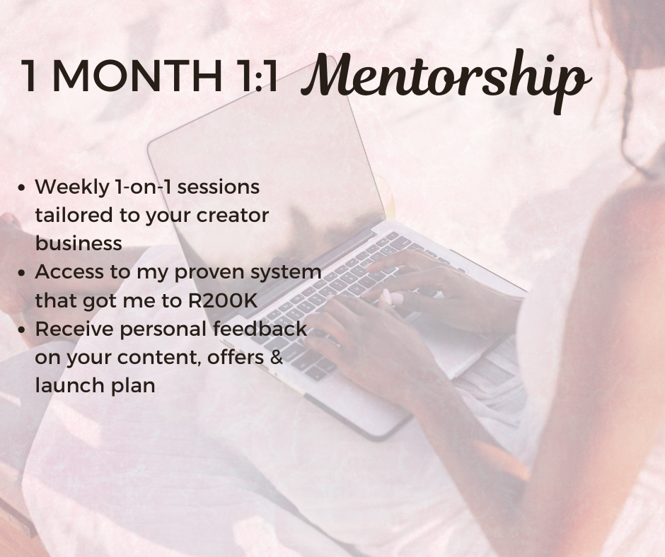 1-Month Private 1:1 Mentorship