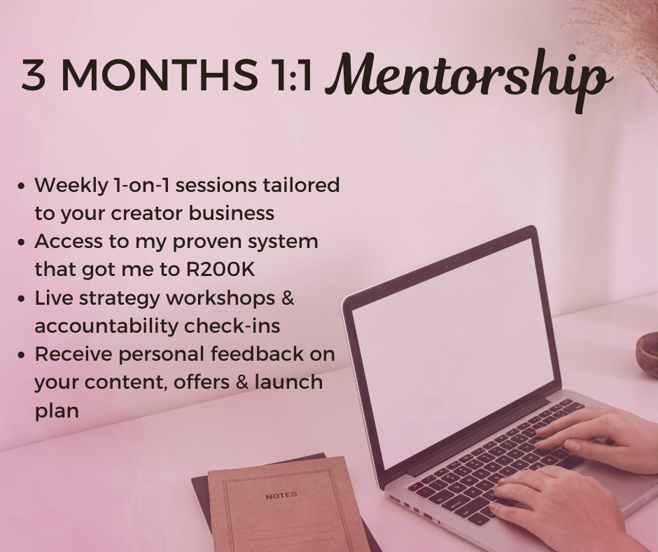 3-Month Private 1:1 Mentorship